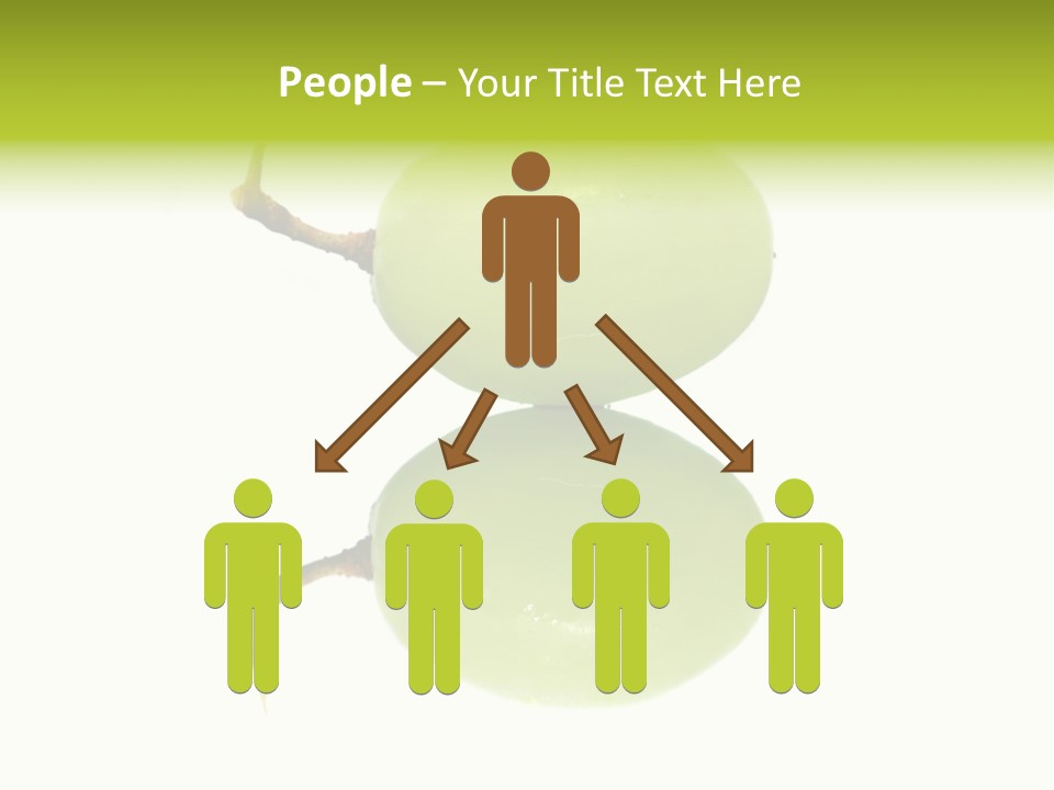 Close Up Of A Green Grapes Isolated Over White Background. PowerPoint Template