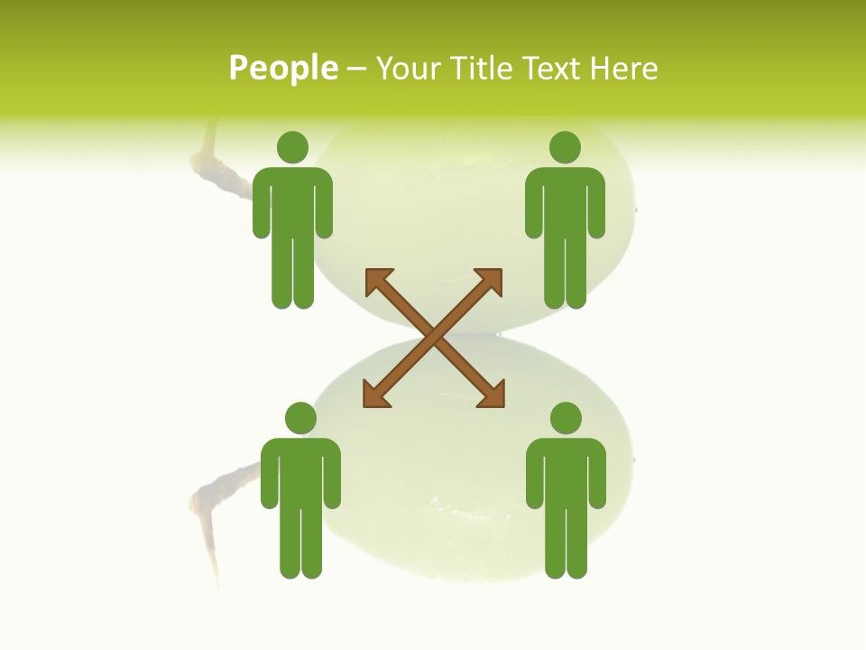 Close Up Of A Green Grapes Isolated Over White Background. PowerPoint Template