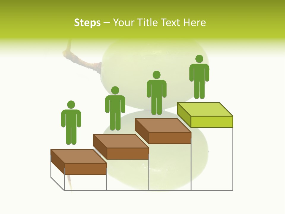 Close Up Of A Green Grapes Isolated Over White Background. PowerPoint Template