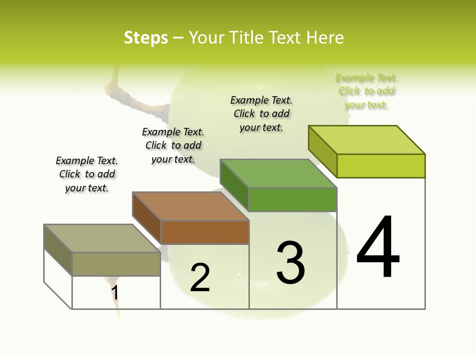 Close Up Of A Green Grapes Isolated Over White Background. PowerPoint Template