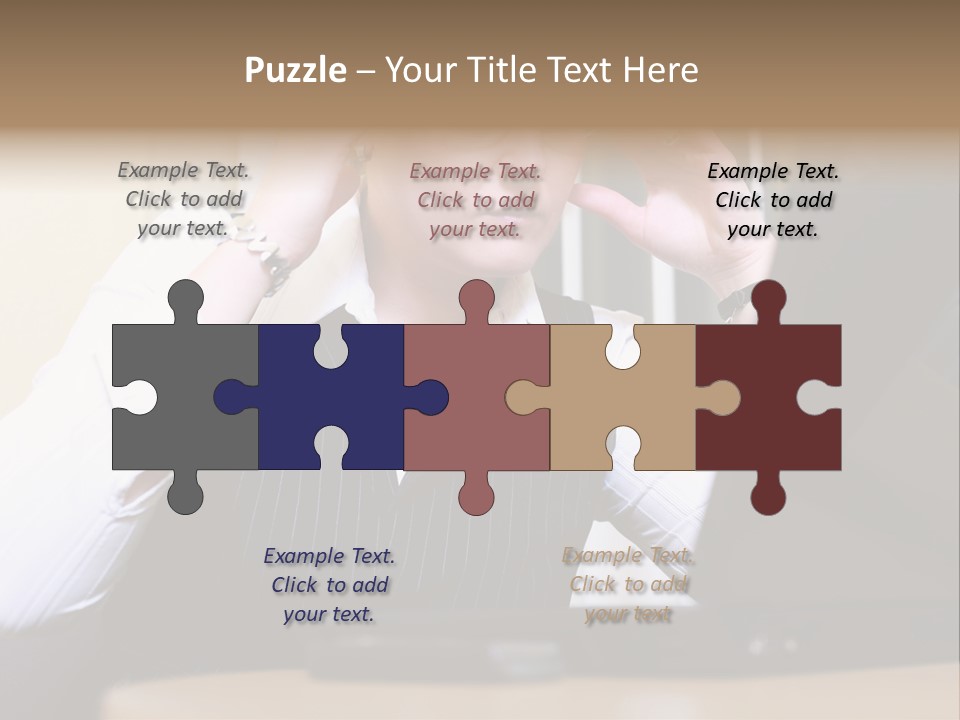 Businesswoman - Business Woman Concentrated - Concentrative . She Wears Glasses And Did Some Calculation. PowerPoint Template