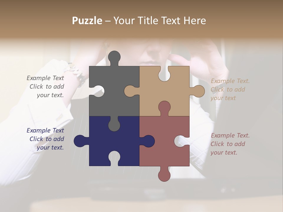 Businesswoman - Business Woman Concentrated - Concentrative . She Wears Glasses And Did Some Calculation. PowerPoint Template