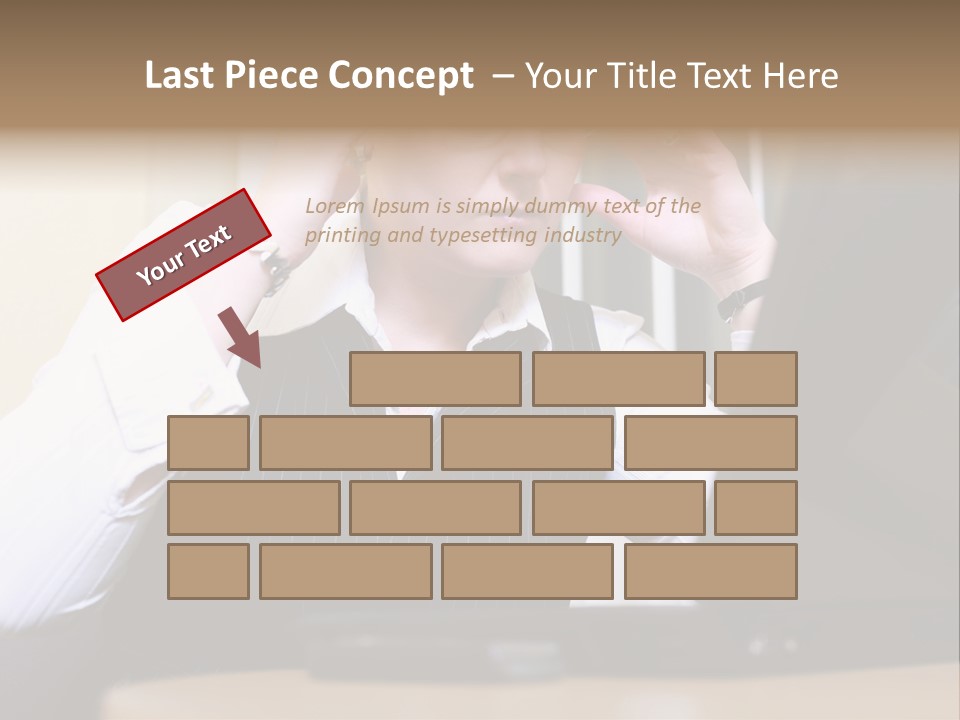 Businesswoman - Business Woman Concentrated - Concentrative . She Wears Glasses And Did Some Calculation. PowerPoint Template