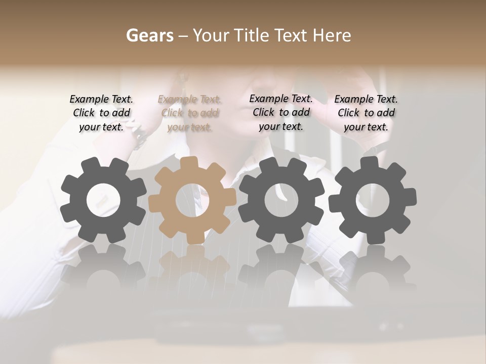 Businesswoman - Business Woman Concentrated - Concentrative . She Wears Glasses And Did Some Calculation. PowerPoint Template