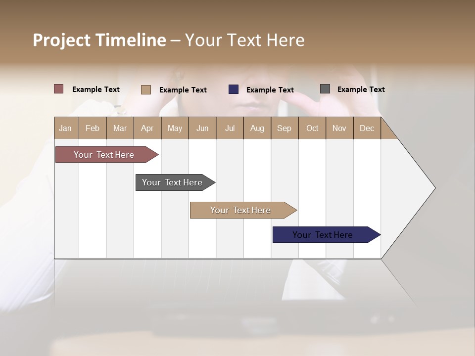 Businesswoman - Business Woman Concentrated - Concentrative . She Wears Glasses And Did Some Calculation. PowerPoint Template