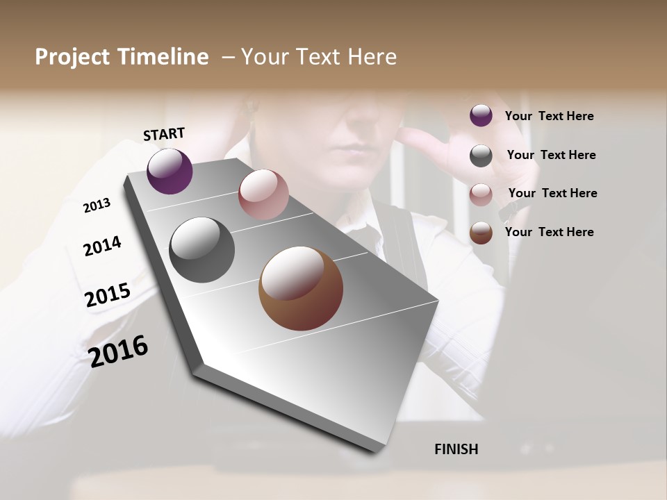 Businesswoman - Business Woman Concentrated - Concentrative . She Wears Glasses And Did Some Calculation. PowerPoint Template