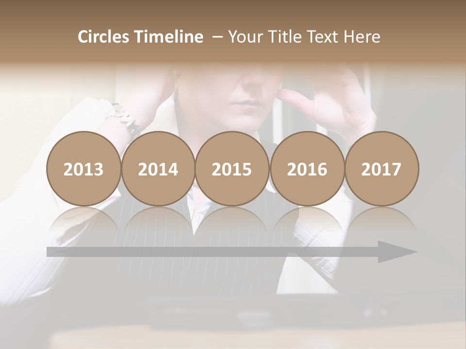 Businesswoman - Business Woman Concentrated - Concentrative . She Wears Glasses And Did Some Calculation. PowerPoint Template