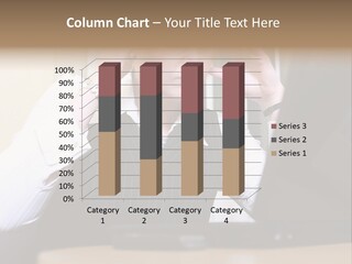 Businesswoman - Business Woman Concentrated - Concentrative . She Wears Glasses And Did Some Calculation. PowerPoint Template