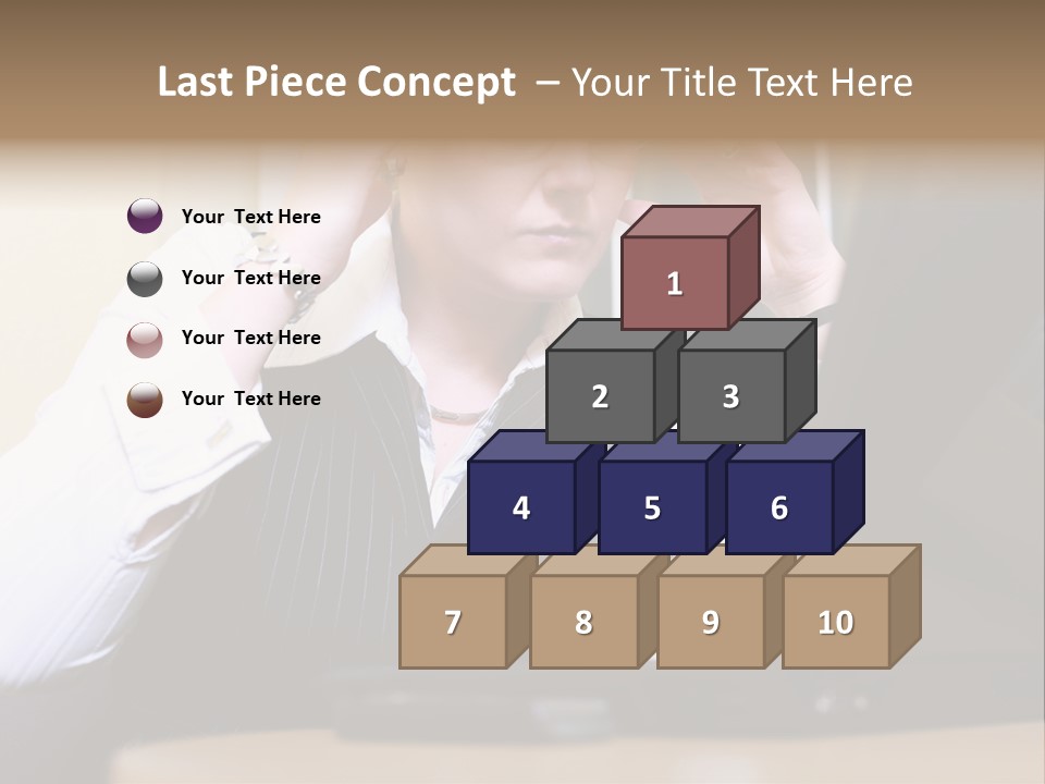 Businesswoman - Business Woman Concentrated - Concentrative . She Wears Glasses And Did Some Calculation. PowerPoint Template