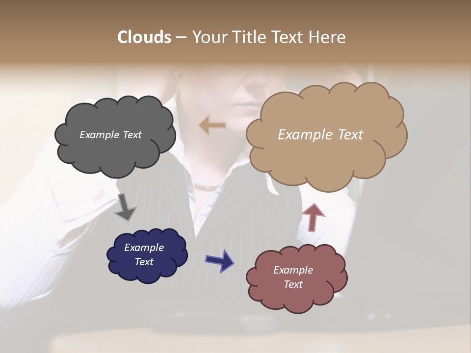 Businesswoman - Business Woman Concentrated - Concentrative . She Wears Glasses And Did Some Calculation. PowerPoint Template