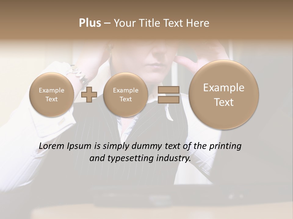 Businesswoman - Business Woman Concentrated - Concentrative . She Wears Glasses And Did Some Calculation. PowerPoint Template