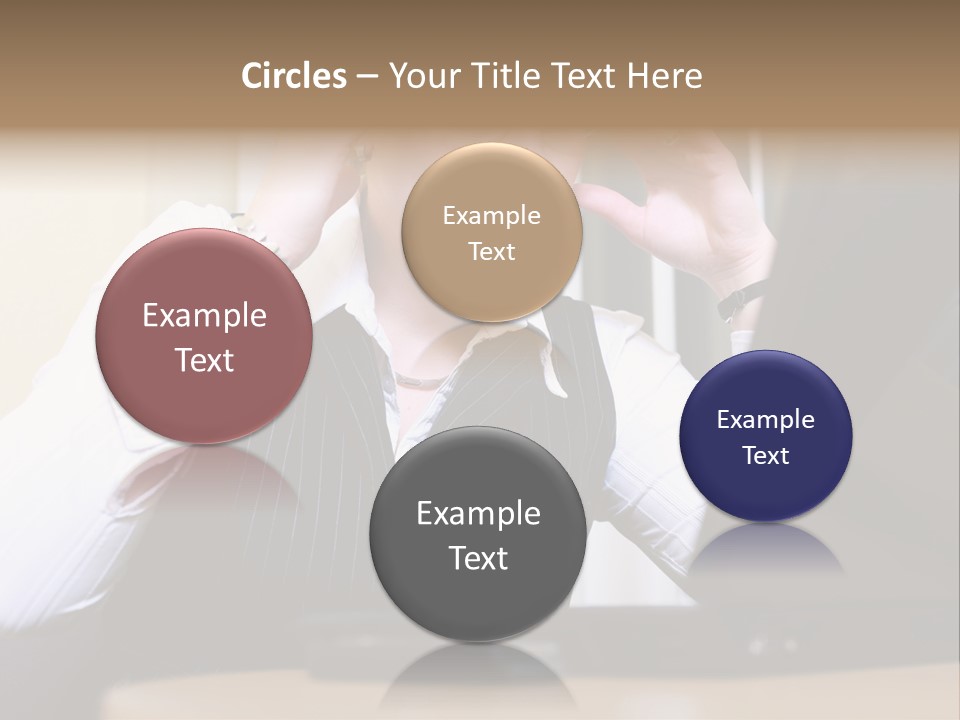 Businesswoman - Business Woman Concentrated - Concentrative . She Wears Glasses And Did Some Calculation. PowerPoint Template