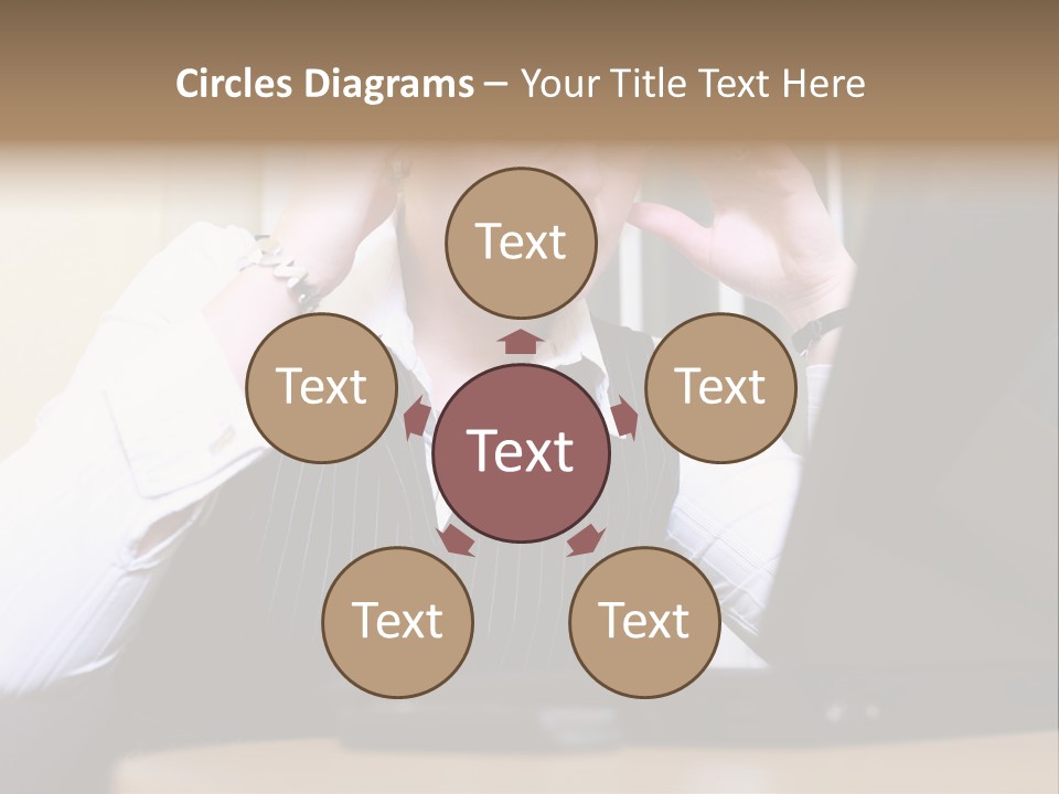 Businesswoman - Business Woman Concentrated - Concentrative . She Wears Glasses And Did Some Calculation. PowerPoint Template
