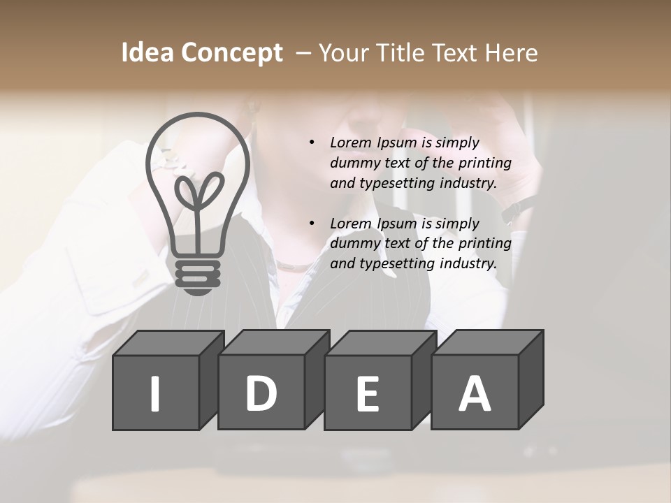 Businesswoman - Business Woman Concentrated - Concentrative . She Wears Glasses And Did Some Calculation. PowerPoint Template