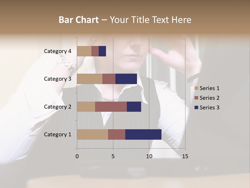 Businesswoman - Business Woman Concentrated - Concentrative . She Wears Glasses And Did Some Calculation. PowerPoint Template