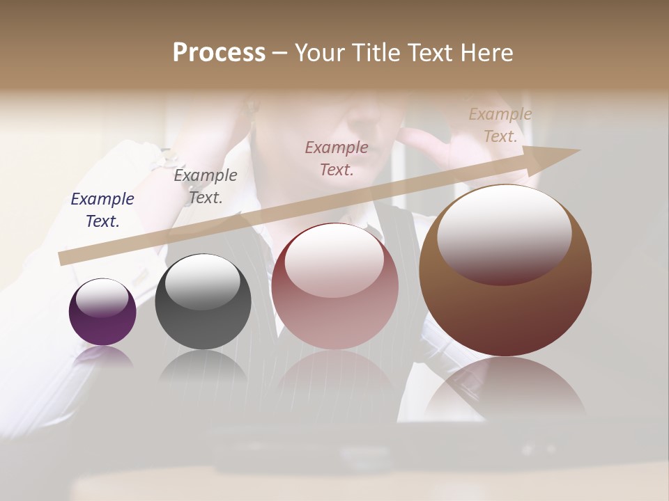 Businesswoman - Business Woman Concentrated - Concentrative . She Wears Glasses And Did Some Calculation. PowerPoint Template