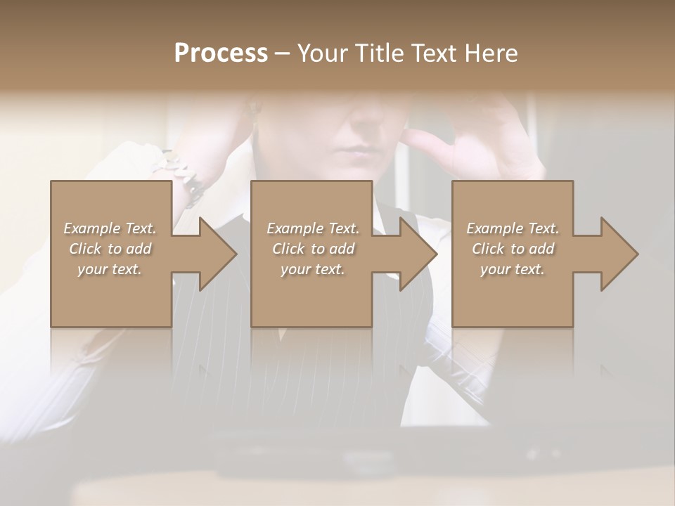 Businesswoman - Business Woman Concentrated - Concentrative . She Wears Glasses And Did Some Calculation. PowerPoint Template