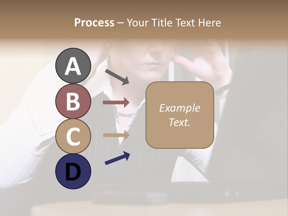 Businesswoman - Business Woman Concentrated - Concentrative . She Wears Glasses And Did Some Calculation. PowerPoint Template