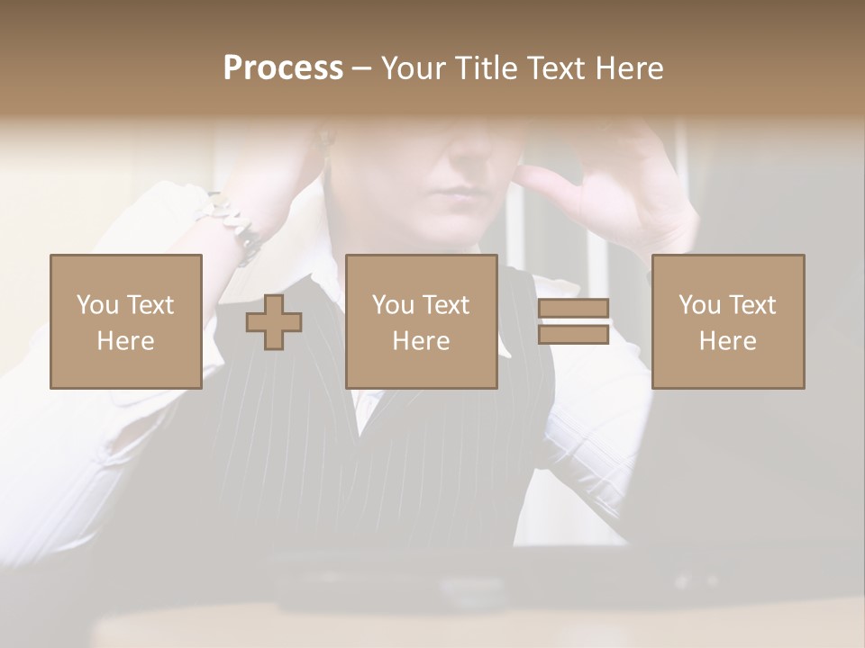Businesswoman - Business Woman Concentrated - Concentrative . She Wears Glasses And Did Some Calculation. PowerPoint Template