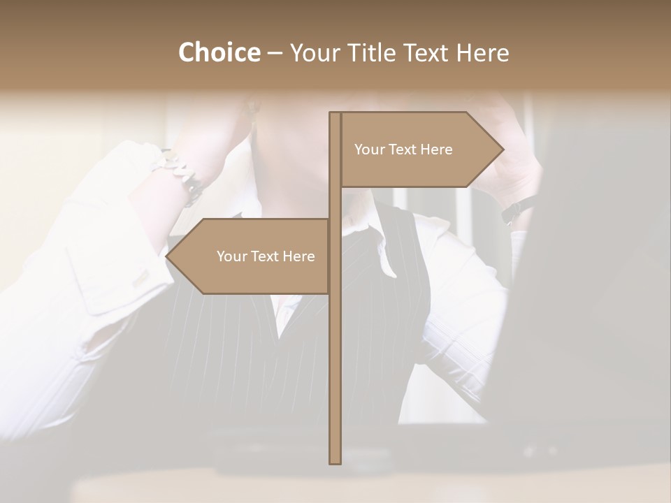 Businesswoman - Business Woman Concentrated - Concentrative . She Wears Glasses And Did Some Calculation. PowerPoint Template