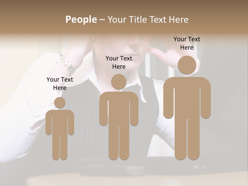 Businesswoman - Business Woman Concentrated - Concentrative . She Wears Glasses And Did Some Calculation. PowerPoint Template