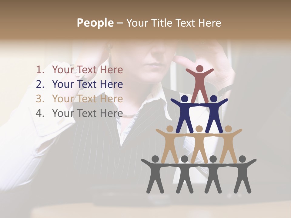 Businesswoman - Business Woman Concentrated - Concentrative . She Wears Glasses And Did Some Calculation. PowerPoint Template