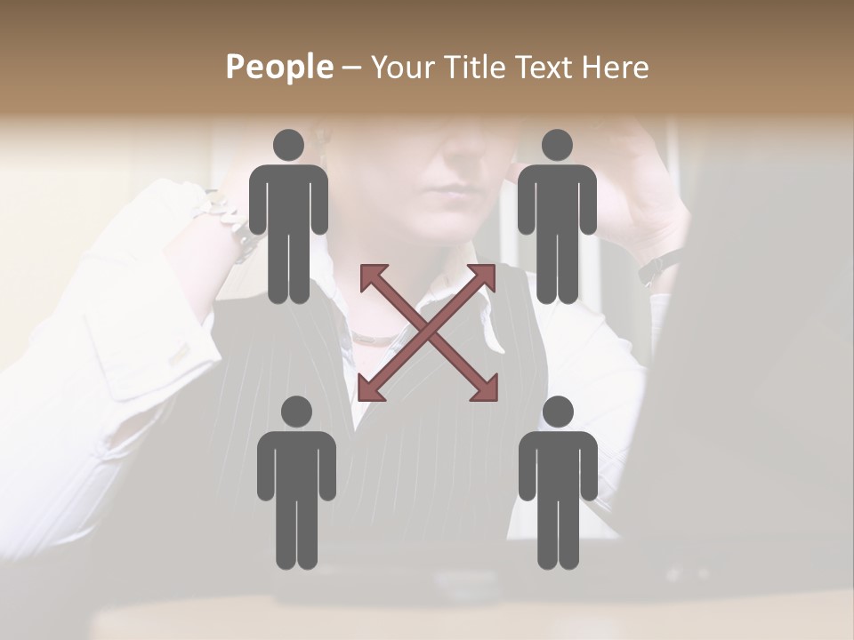 Businesswoman - Business Woman Concentrated - Concentrative . She Wears Glasses And Did Some Calculation. PowerPoint Template