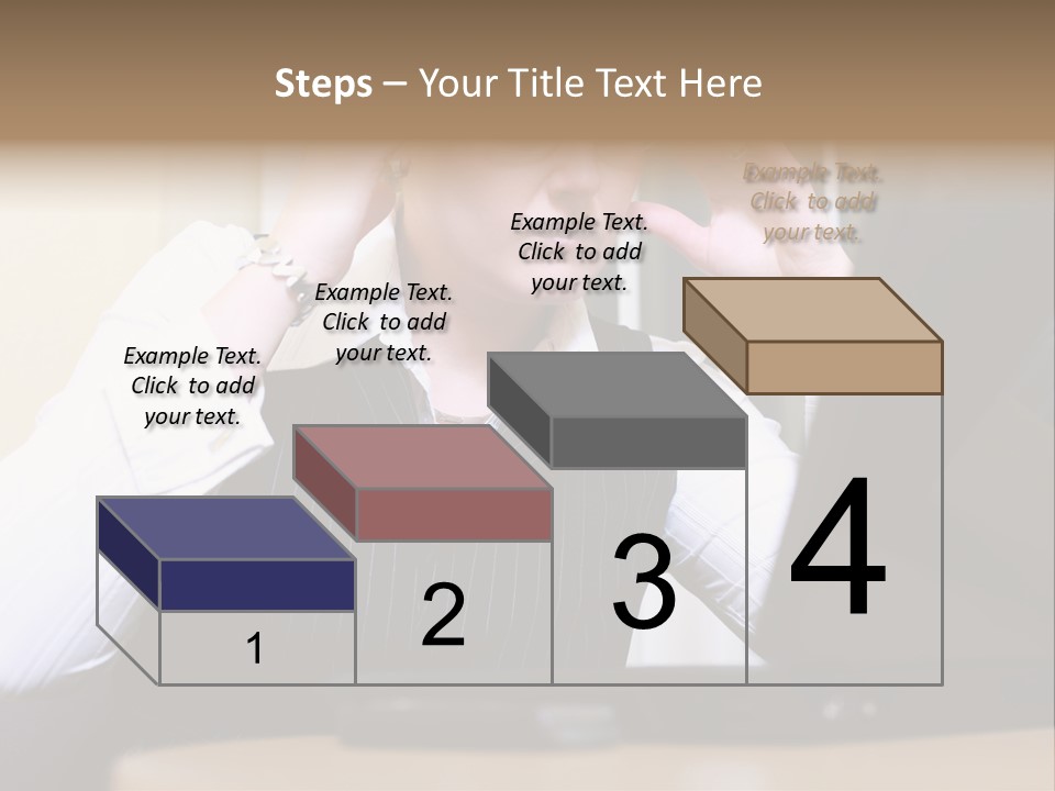 Businesswoman - Business Woman Concentrated - Concentrative . She Wears Glasses And Did Some Calculation. PowerPoint Template