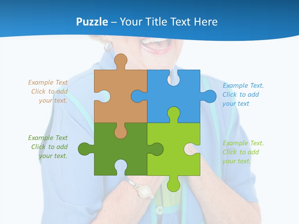 Senior Lady On Hands Free Set Gets Exciting News Via Cellphone. Isolated On White. PowerPoint Template