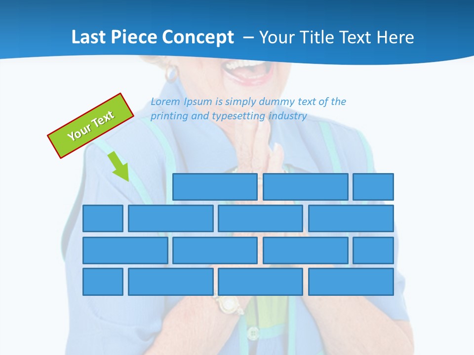 Senior Lady On Hands Free Set Gets Exciting News Via Cellphone. Isolated On White. PowerPoint Template