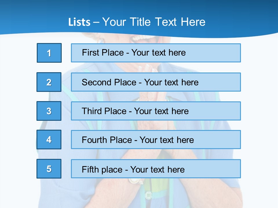 Senior Lady On Hands Free Set Gets Exciting News Via Cellphone. Isolated On White. PowerPoint Template