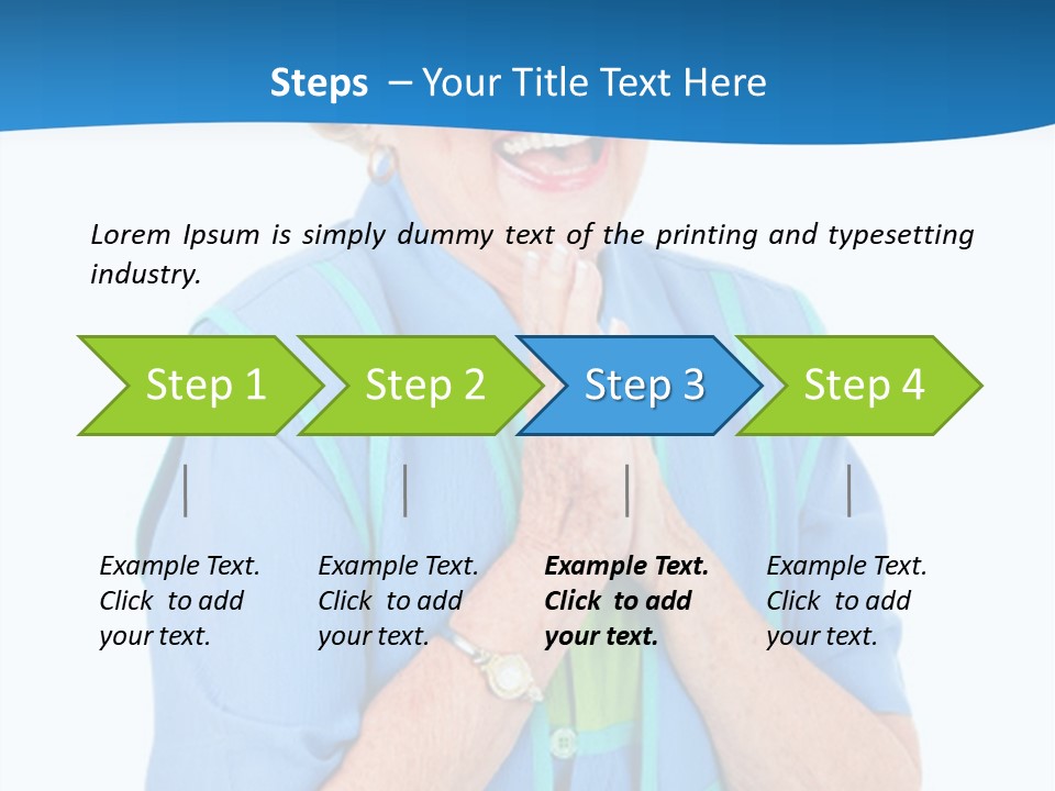 Senior Lady On Hands Free Set Gets Exciting News Via Cellphone. Isolated On White. PowerPoint Template