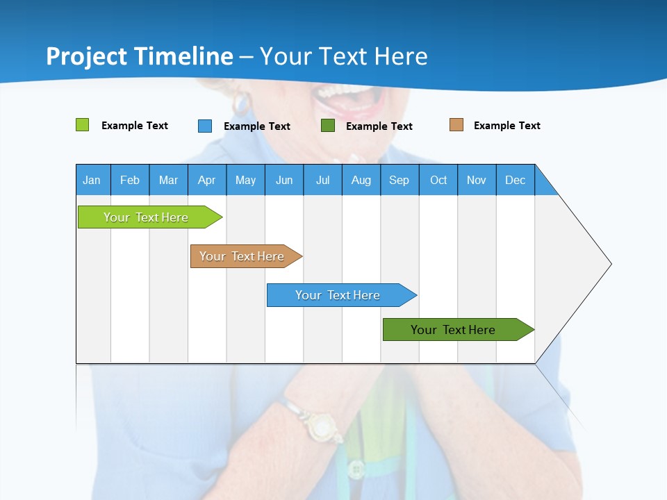 Senior Lady On Hands Free Set Gets Exciting News Via Cellphone. Isolated On White. PowerPoint Template