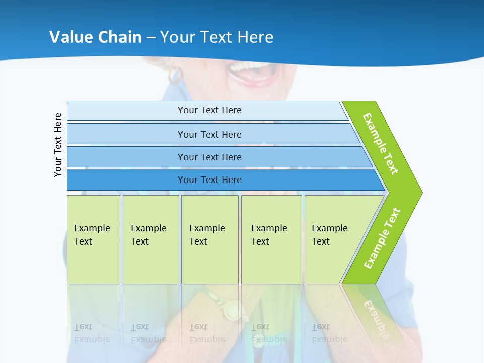 Senior Lady On Hands Free Set Gets Exciting News Via Cellphone. Isolated On White. PowerPoint Template