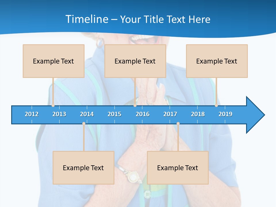 Senior Lady On Hands Free Set Gets Exciting News Via Cellphone. Isolated On White. PowerPoint Template
