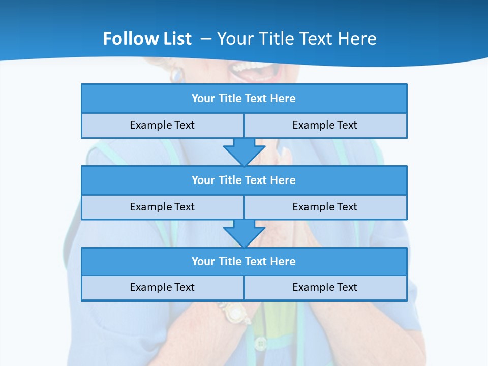 Senior Lady On Hands Free Set Gets Exciting News Via Cellphone. Isolated On White. PowerPoint Template