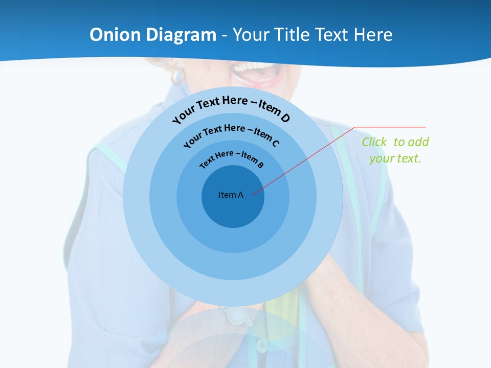 Senior Lady On Hands Free Set Gets Exciting News Via Cellphone. Isolated On White. PowerPoint Template