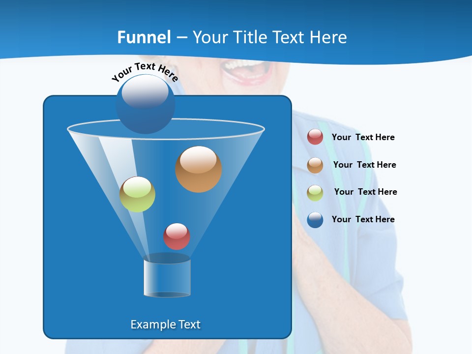 Senior Lady On Hands Free Set Gets Exciting News Via Cellphone. Isolated On White. PowerPoint Template