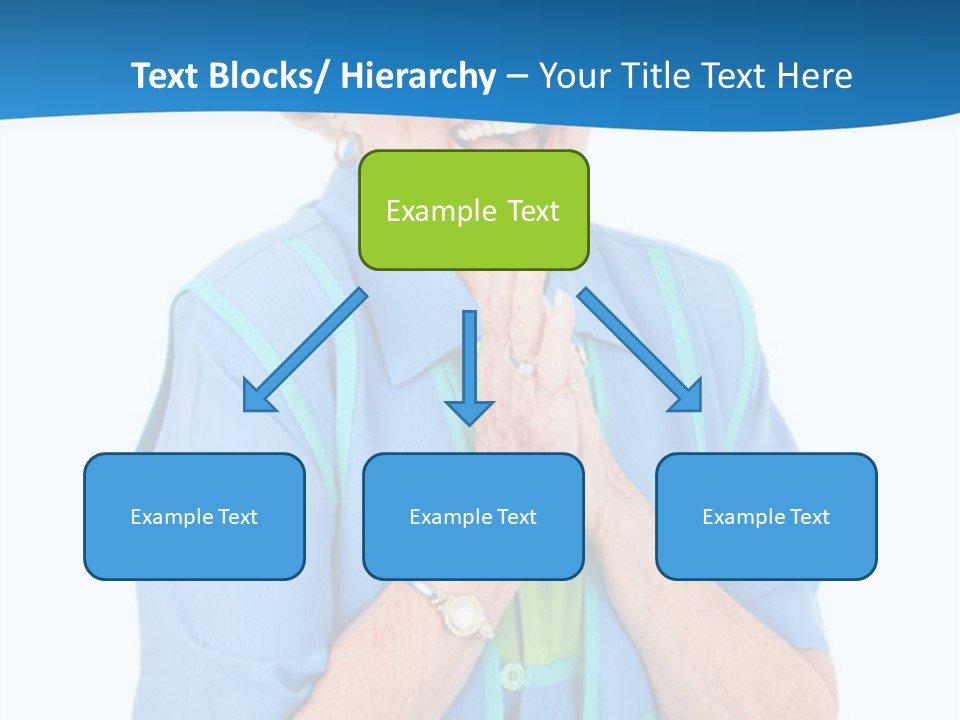 Senior Lady On Hands Free Set Gets Exciting News Via Cellphone. Isolated On White. PowerPoint Template