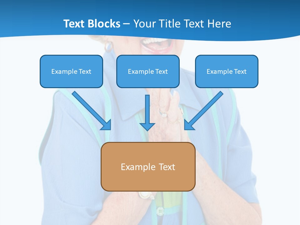 Senior Lady On Hands Free Set Gets Exciting News Via Cellphone. Isolated On White. PowerPoint Template