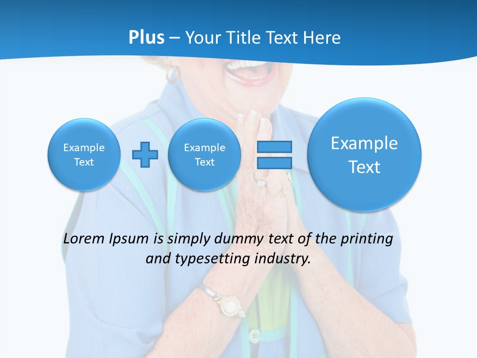 Senior Lady On Hands Free Set Gets Exciting News Via Cellphone. Isolated On White. PowerPoint Template