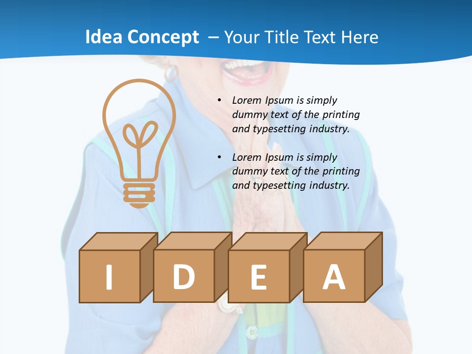 Senior Lady On Hands Free Set Gets Exciting News Via Cellphone. Isolated On White. PowerPoint Template