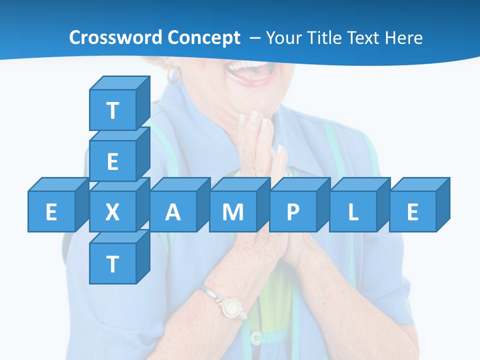 Senior Lady On Hands Free Set Gets Exciting News Via Cellphone. Isolated On White. PowerPoint Template