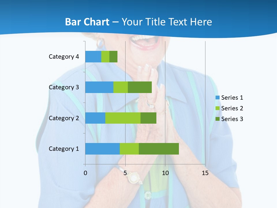 Senior Lady On Hands Free Set Gets Exciting News Via Cellphone. Isolated On White. PowerPoint Template