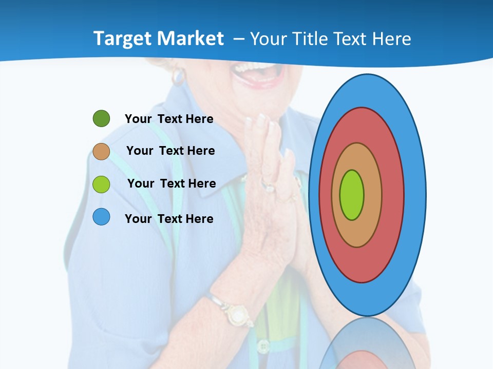 Senior Lady On Hands Free Set Gets Exciting News Via Cellphone. Isolated On White. PowerPoint Template