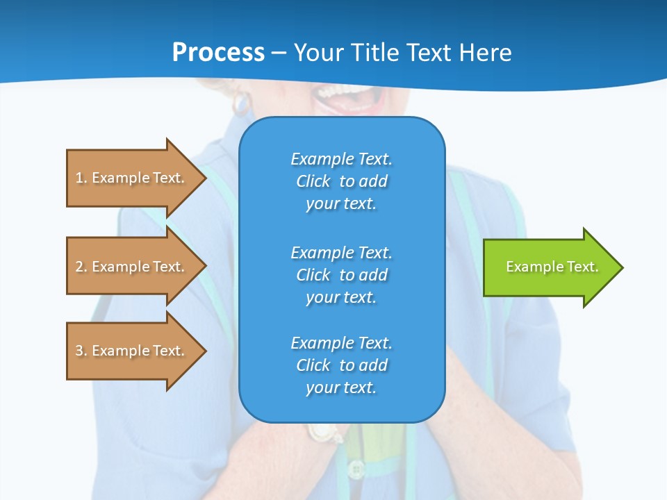 Senior Lady On Hands Free Set Gets Exciting News Via Cellphone. Isolated On White. PowerPoint Template