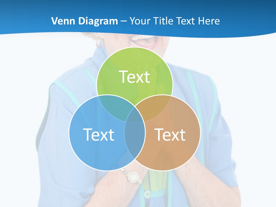 Senior Lady On Hands Free Set Gets Exciting News Via Cellphone. Isolated On White. PowerPoint Template