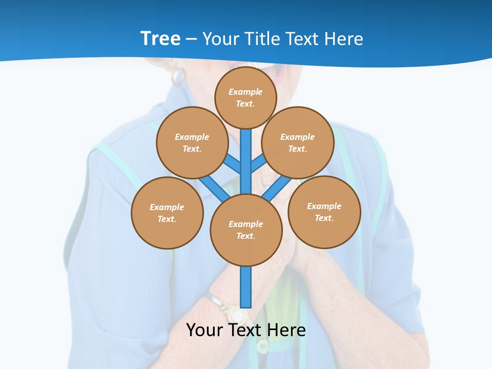 Senior Lady On Hands Free Set Gets Exciting News Via Cellphone. Isolated On White. PowerPoint Template