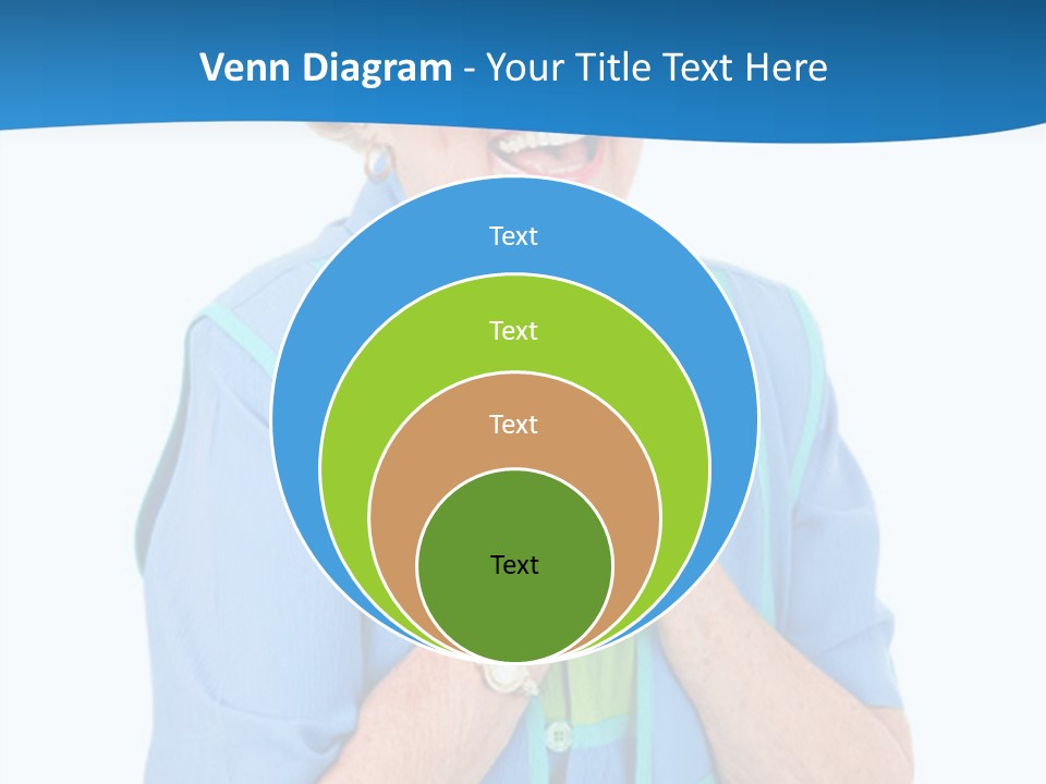 Senior Lady On Hands Free Set Gets Exciting News Via Cellphone. Isolated On White. PowerPoint Template