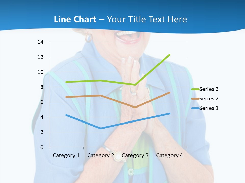 Senior Lady On Hands Free Set Gets Exciting News Via Cellphone. Isolated On White. PowerPoint Template